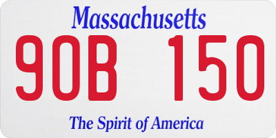 MA license plate 9OB150