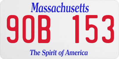MA license plate 9OB153