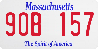 MA license plate 9OB157