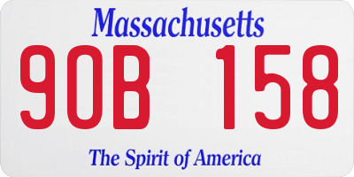 MA license plate 9OB158