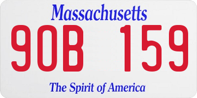MA license plate 9OB159