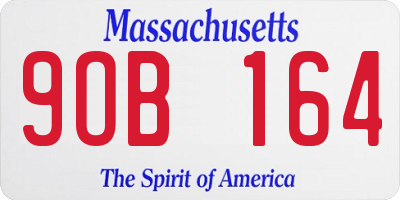 MA license plate 9OB164