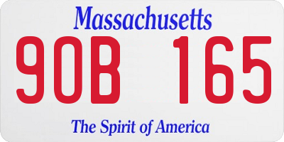 MA license plate 9OB165