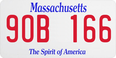 MA license plate 9OB166