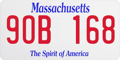 MA license plate 9OB168