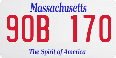 MA license plate 9OB170