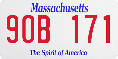 MA license plate 9OB171