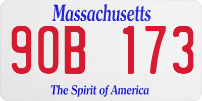 MA license plate 9OB173