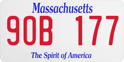 MA license plate 9OB177