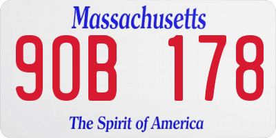 MA license plate 9OB178