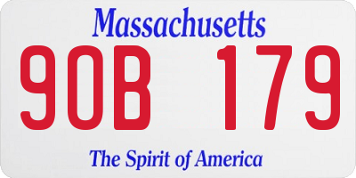 MA license plate 9OB179