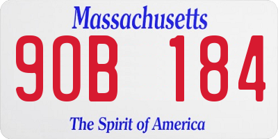 MA license plate 9OB184