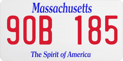 MA license plate 9OB185
