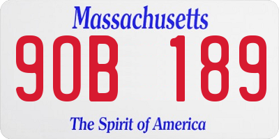MA license plate 9OB189