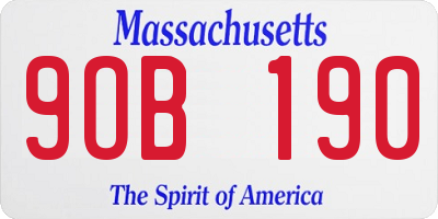 MA license plate 9OB190