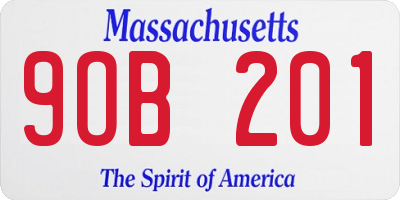 MA license plate 9OB201
