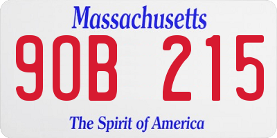 MA license plate 9OB215