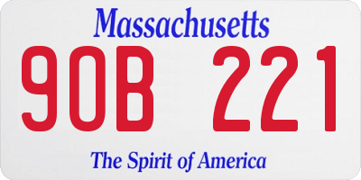 MA license plate 9OB221