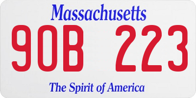 MA license plate 9OB223