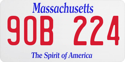 MA license plate 9OB224