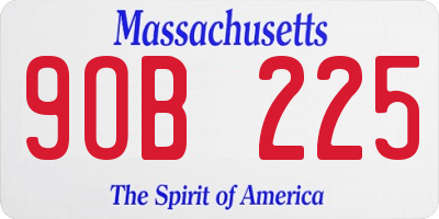 MA license plate 9OB225