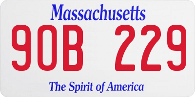 MA license plate 9OB229