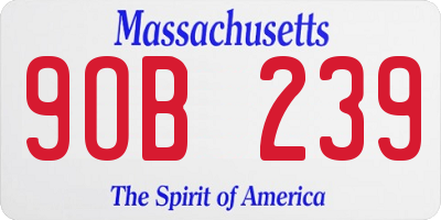 MA license plate 9OB239