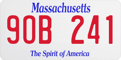 MA license plate 9OB241