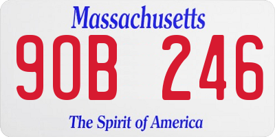 MA license plate 9OB246