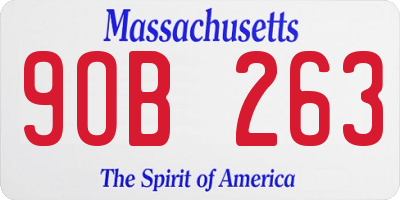 MA license plate 9OB263