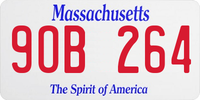 MA license plate 9OB264