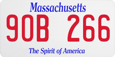 MA license plate 9OB266