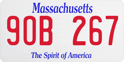 MA license plate 9OB267