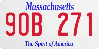 MA license plate 9OB271