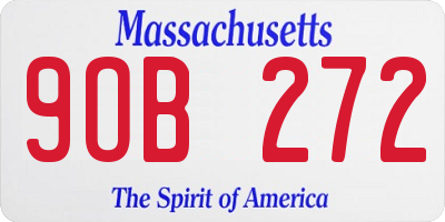 MA license plate 9OB272
