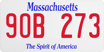 MA license plate 9OB273