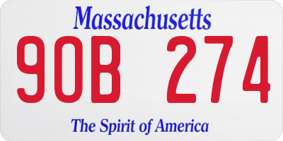 MA license plate 9OB274