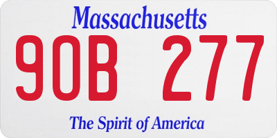 MA license plate 9OB277