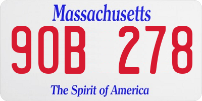 MA license plate 9OB278
