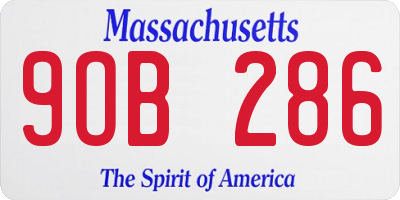 MA license plate 9OB286