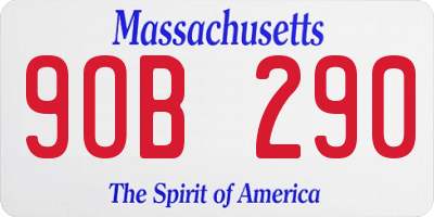 MA license plate 9OB290