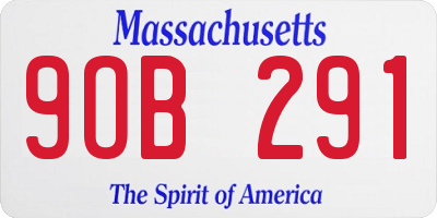 MA license plate 9OB291