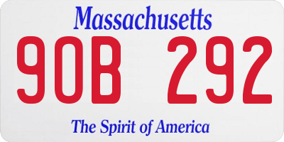 MA license plate 9OB292