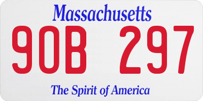 MA license plate 9OB297