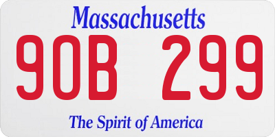 MA license plate 9OB299