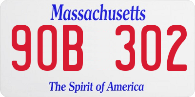 MA license plate 9OB302