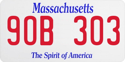 MA license plate 9OB303