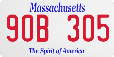 MA license plate 9OB305