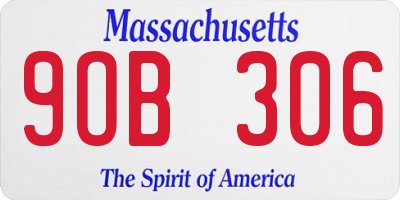 MA license plate 9OB306