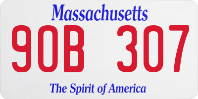 MA license plate 9OB307